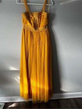Spool 72 Golden Yellow Tulle Maxi Dress